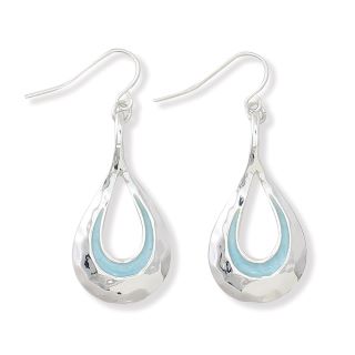 PW E-Silver Teardrops w Aqua