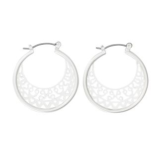 PW E-Matte Silver Filigree Hoop