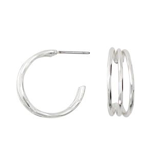 PW E-Silver Tri Strand Hoop