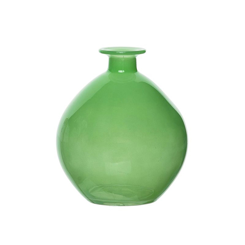 Transpac Green Round Bud Vase