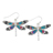 PW E-Silver Enamel Dragonflies