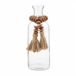 TASSEL BUD VASE W/WOOD BEAD