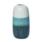 Transpac Blue Reactive Lg Vase