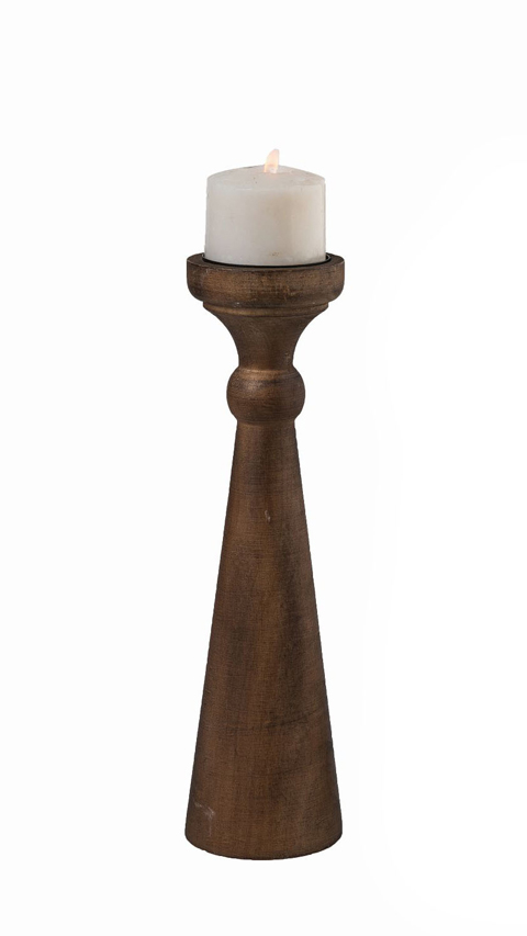 Transpac Wood Candle Holder L
