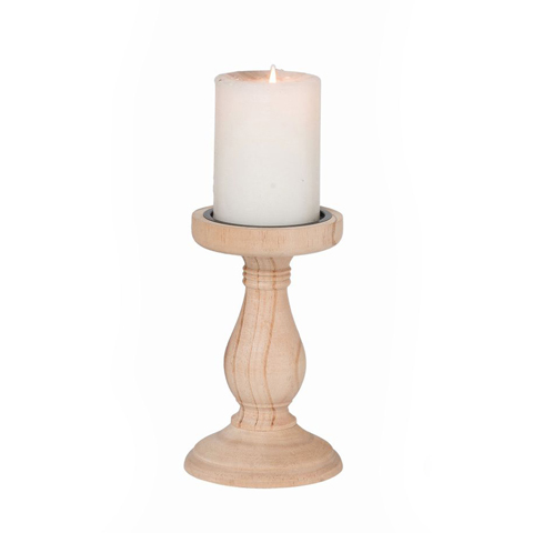 Transpac Wood Candle Holder S